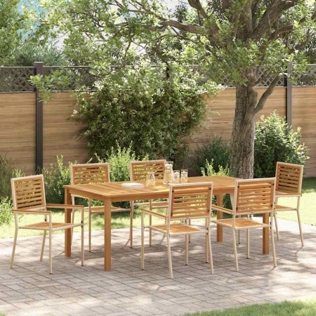Conjunto de Comedor de Jardín 7 pcs Beige en Sillas de jardín | Comprar online en Foru.es