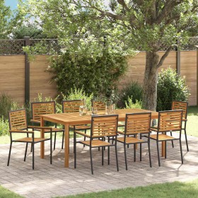 Conjunto de Comedor de Jardín 9 pcs Negro en Sillas de jardín | Comprar online en Foru.es