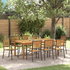 Conjunto de Comedor de Jardín 9 pcs Negro en Sillas de jardín | Comprar online en Foru.es