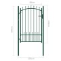 Puerta de valla con picos acero verde 100x150 cm de vidaXL, Puertas de jardín - Ref: Foro24-146395, Precio: 191,77 €, Descuen...