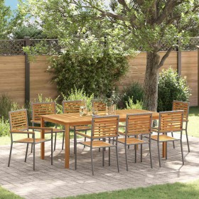 Conjunto de Comedor de Jardín 9 pcs Gris en Sillas de jardín | Comprar online en Foru.es