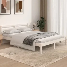 Estructura de cama madera maciza de pino blanco 140x190 cm de vidaXL, Camas y somieres - Ref: Foro24-810411, Precio: 92,52 €,...