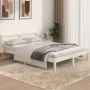 Estructura de cama madera maciza de pino blanco 140x190 cm de vidaXL, Camas y somieres - Ref: Foro24-810411, Precio: 92,52 €,...