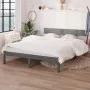 Estructura de cama de madera maciza de pino gris 140x190 cm de vidaXL, Camas y somieres - Ref: Foro24-810129, Precio: 112,31 ...