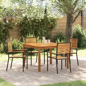 Conjunto de Comedor de Jardín 5 pcs Negro en Sillas de jardín | Comprar online en Foru.es