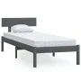Solid gray pine wood bed frame 100x200 cm by vidaXL, Beds and slatted bases - Ref: Foro24-810139, Price: 78,32 €, Discount: %