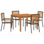 Conjunto de Comedor de Jardín 5 pcs Negro en Sillas de jardín | Comprar online en Foru.es