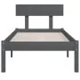 Solid gray pine wood bed frame 100x200 cm by vidaXL, Beds and slatted bases - Ref: Foro24-810139, Price: 78,32 €, Discount: %