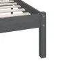 Solid gray pine wood bed frame 100x200 cm by vidaXL, Beds and slatted bases - Ref: Foro24-810139, Price: 78,32 €, Discount: %