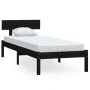 Estructura de cama madera maciza de pino negra 90x200 cm de vidaXL, Camas y somieres - Ref: Foro24-810136, Precio: 71,97 €, D...
