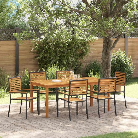 Conjunto de Comedor de Jardín 7 pcs Negro en Sillas de jardín | Comprar online en Foru.es