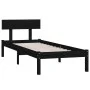 Estructura de cama madera maciza pino individual negro 90x190cm de vidaXL, Camas y somieres - Ref: Foro24-810116, Precio: 78,...