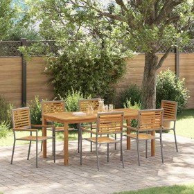 Conjunto de Comedor de Jardín 7 pcs Gris en Sillas de jardín | Comprar online en Foru.es