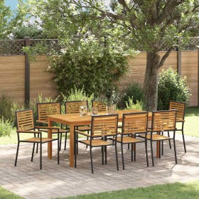 Conjunto de Comedor de Jardín 9 pcs Negro en Sillas de jardín | Comprar online en Foru.es