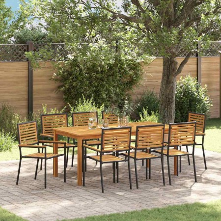 Conjunto de Comedor de Jardín 9 pcs Negro en Sillas de jardín | Comprar online en Foru.es