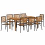 Conjunto de Comedor de Jardín 9 pcs Negro en Sillas de jardín | Comprar online en Foru.es