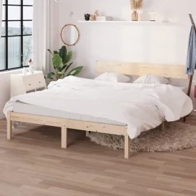 Bettgestell aus massivem Kiefernholz, 140 x 200 cm von vidaXL, Betten und Lattenroste - Ref: Foro24-810147, Preis: 97,26 €, R...