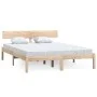 Solid pine wood bed frame 140x200 cm by vidaXL, Beds and slatted bases - Ref: Foro24-810147, Price: 97,26 €, Discount: %