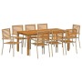 Conjunto de Comedor de Jardín 9 pcs Beige en Sillas de jardín | Comprar online en Foru.es