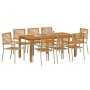 Conjunto de Comedor de Jardín 9 pcs Beige en Sillas de jardín | Comprar online en Foru.es