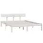 Estructura de cama madera maciza de pino blanca 150x200 cm de vidaXL, Camas y somieres - Ref: Foro24-810153, Precio: 104,44 €...