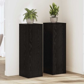 Soporte de plantas 2 pcs Roble Negro 33 x 33 x 100 cm en Soportes para macetas | Comprar online en Foru.es