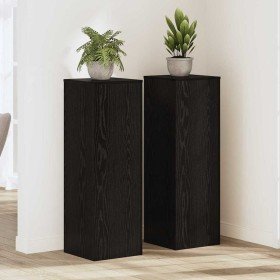 Soporte de plantas 2 pcs Roble Negro 33 x 33 x 100 cm en Soportes para macetas | Comprar online en Foru.es