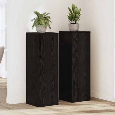 Soporte de plantas 2 pcs Roble Negro 33 x 33 x 100 cm en Soportes para macetas | Comprar online en Foru.es