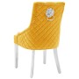 Sillas de comedor 2 unidades de terciopelo amarillo en Sillas de comedor | Comprar online en Foru.es