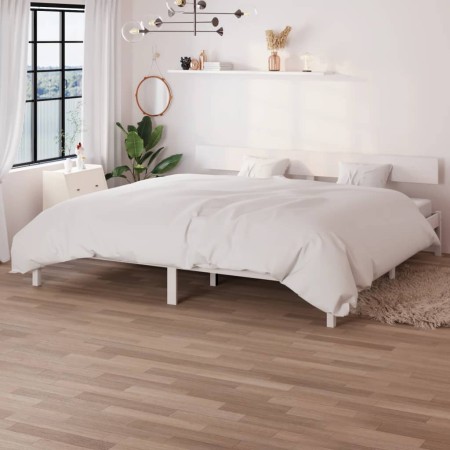 Estructura de cama madera maciza blanco Super King 180x200 cm de vidaXL, Camas y somieres - Ref: Foro24-810163, Precio: 152,9...