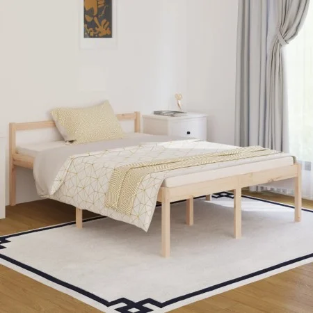 Cama para personas mayores madera maciza de pino 140x190 cm de vidaXL, Camas y somieres - Ref: Foro24-810594, Precio: 122,77 ...