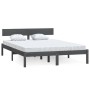 Estructura de cama de madera maciza de pino gris 160x200 cm de vidaXL, Camas y somieres - Ref: Foro24-810159, Precio: 114,51 ...