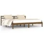 Honey brown solid pine wood bed frame 200x200 cm by vidaXL, Beds and slatted bases - Ref: Foro24-810453, Price: 117,10 €, Dis...