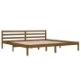 Honey brown solid pine wood bed frame 200x200 cm by vidaXL, Beds and slatted bases - Ref: Foro24-810453, Price: 117,10 €, Dis...