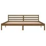 Honey brown solid pine wood bed frame 200x200 cm by vidaXL, Beds and slatted bases - Ref: Foro24-810453, Price: 117,10 €, Dis...