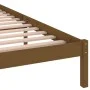 Honey brown solid pine wood bed frame 200x200 cm by vidaXL, Beds and slatted bases - Ref: Foro24-810453, Price: 117,10 €, Dis...