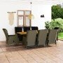 Set de comedor jardín 9 piezas cojines ratán sintético marrón en Conjuntos de jardín | Comprar online en Foru.es