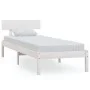 Estructura de cama madera maciza de pino blanca 100x200 cm de vidaXL, Camas y somieres - Ref: Foro24-810138, Precio: 75,42 €,...