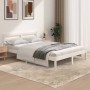 Estructura de cama madera maciza de pino blanco 135x190 cm de vidaXL, Camas y somieres - Ref: Foro24-810406, Precio: 103,66 €...