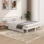 Estructura de cama madera maciza de pino blanco 135x190 cm de vidaXL, Camas y somieres - Ref: Foro24-810406, Precio: 103,03 €...