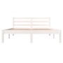 Estructura de cama madera maciza de pino blanco 135x190 cm de vidaXL, Camas y somieres - Ref: Foro24-810406, Precio: 103,66 €...