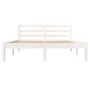 Estructura de cama madera maciza de pino blanco 135x190 cm de vidaXL, Camas y somieres - Ref: Foro24-810406, Precio: 103,03 €...