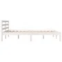 Estructura de cama madera maciza de pino blanco 135x190 cm de vidaXL, Camas y somieres - Ref: Foro24-810406, Precio: 103,03 €...