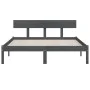 Solid gray pine wood bed frame 200x200 cm by vidaXL, Beds and slatted bases - Ref: Foro24-810169, Price: 115,23 €, Discount: %