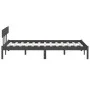 Solid gray pine wood bed frame 200x200 cm by vidaXL, Beds and slatted bases - Ref: Foro24-810169, Price: 115,23 €, Discount: %