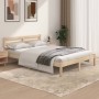 Estructura de cama madera maciza de pino 135x190 cm de vidaXL, Camas y somieres - Ref: Foro24-810405, Precio: 101,91 €, Descu...
