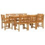 Conjunto de Comedor de Jardín 9 pcs Marrón en Mesas de jardín | Comprar online en Foru.es
