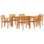 Conjunto de Comedor de Jardín 7 pcs Marrón en Mesas de jardín | Comprar online en Foru.es