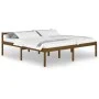 Cama personas mayores madera maciza pino marrón miel 200x200 cm de vidaXL, Camas y somieres - Ref: Foro24-810637, Precio: 137...