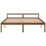 Cama personas mayores madera maciza pino marrón miel 200x200 cm de vidaXL, Camas y somieres - Ref: Foro24-810637, Precio: 137...